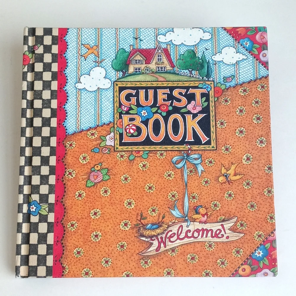 Mary Engelbreit Guest Book Colorful Welcome Cover / Journal Notebook